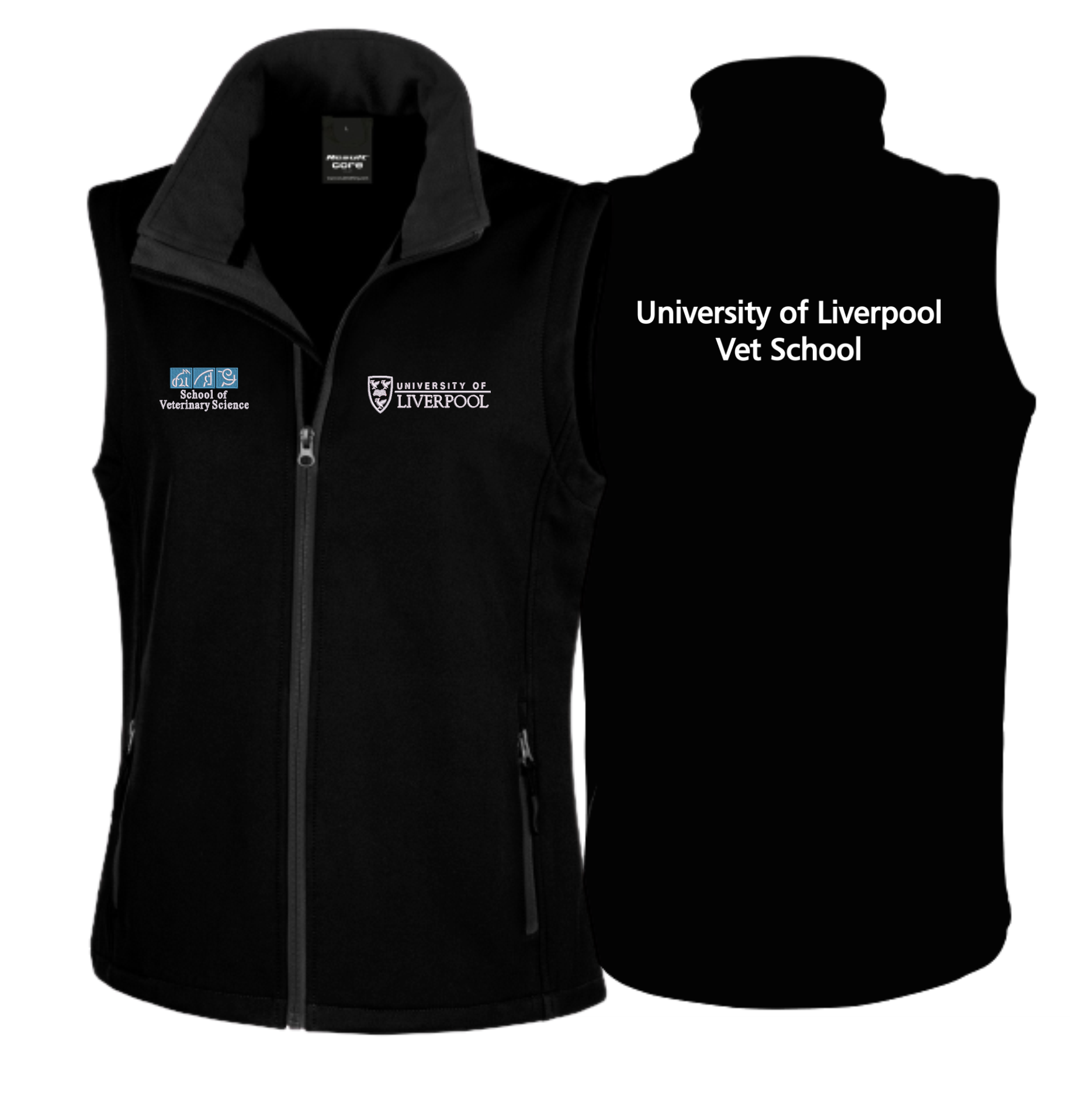 Ladies fit 2-layer softshell, showerproof, breathable, and windproof. Logos embroidered front and back