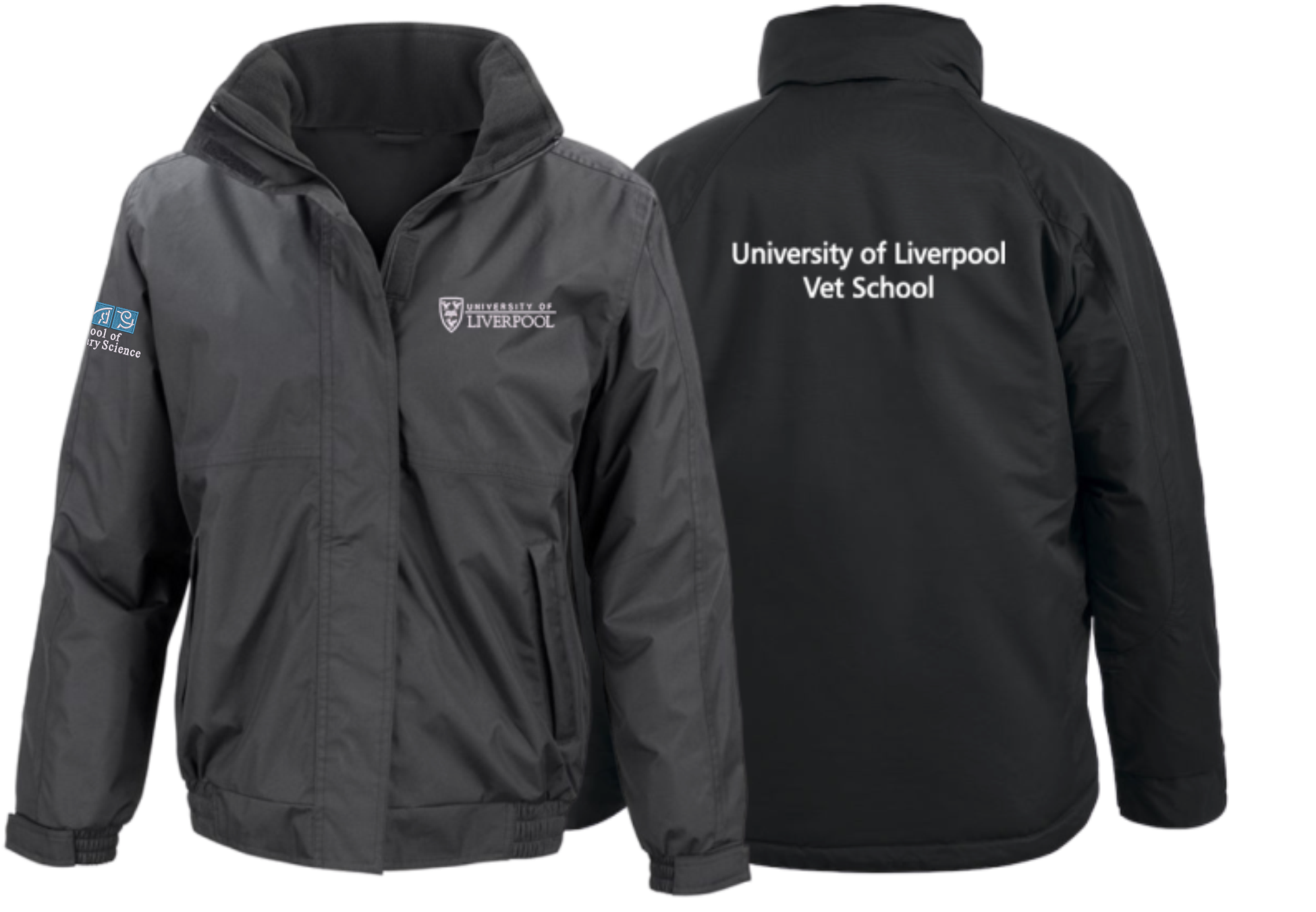 Ladies fitted Waterproof 2000mm. Windproof, Fleece Lined  Jacket embroidered logo left breast, sleeve and print to back