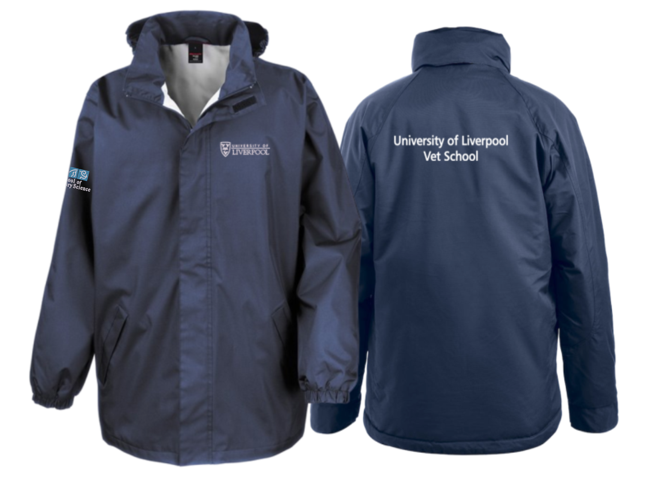 Waterproof 2000mm. Windproof. Midweight Jacket embroidered logo left breast, sleeve and print to back